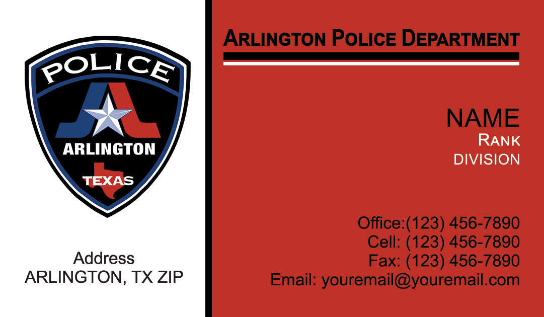 Arlington Police Department Business Cards