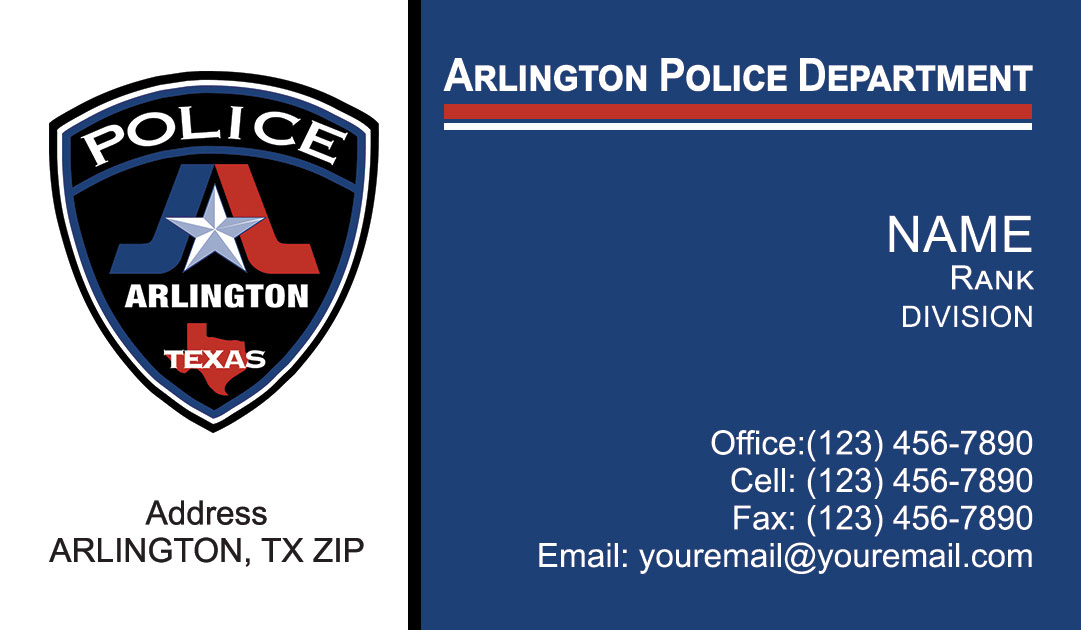 Arlington Police Department Business Cards