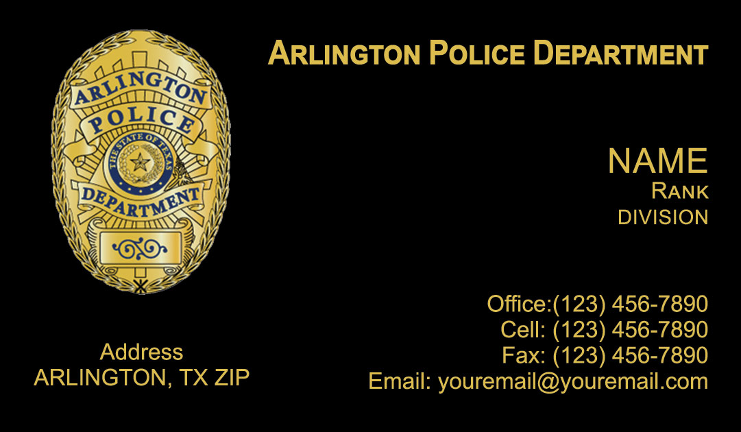 Arlington Police Department Business Cards