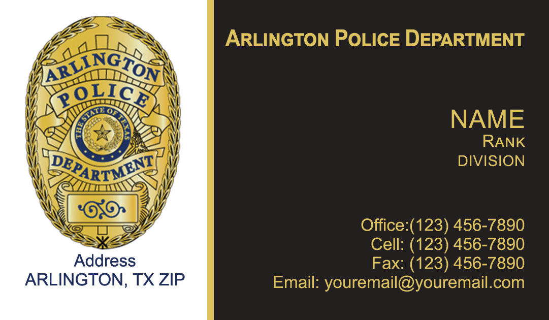 Arlington Police Department Business Cards