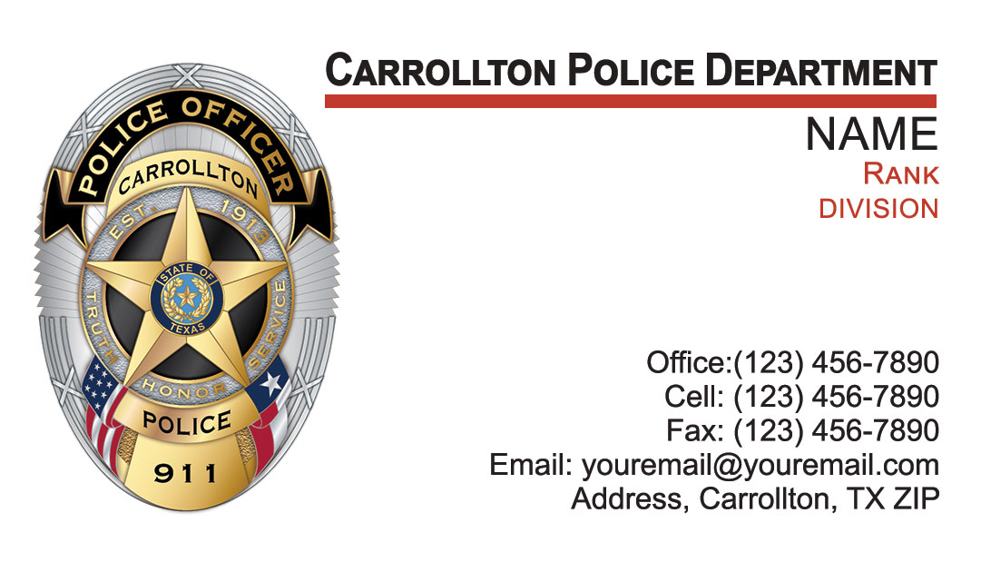 Carrollton Police Department Business Cards