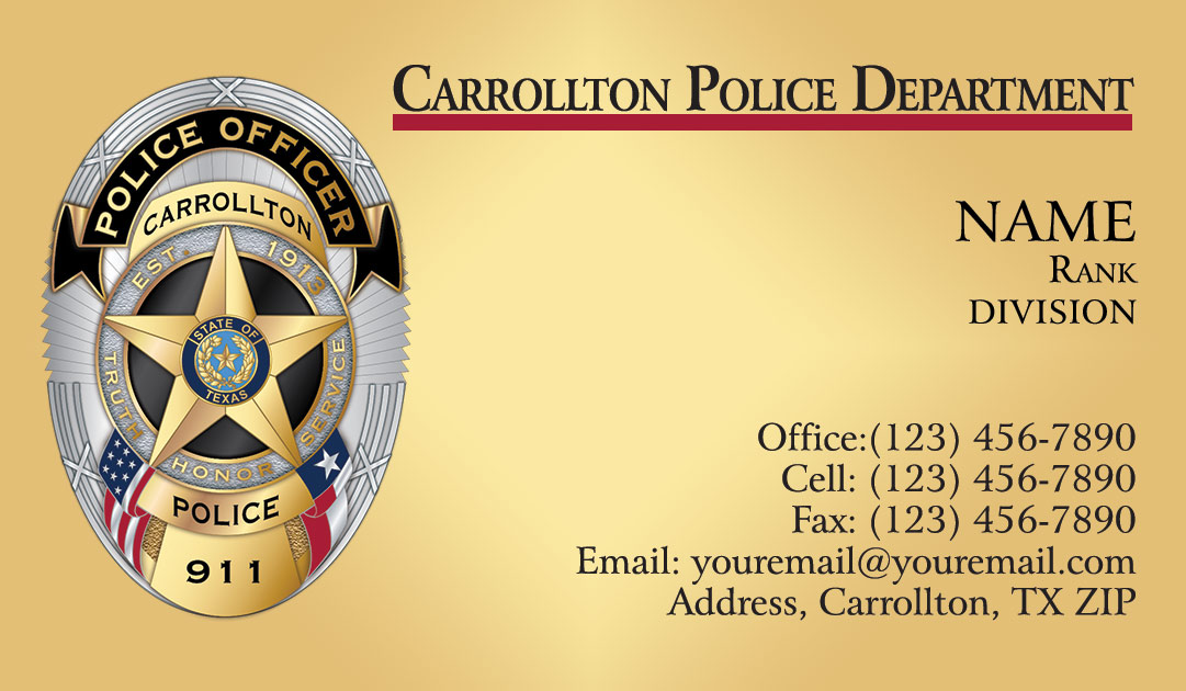 Carrollton Police Department Business Cards