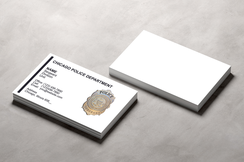 Our business cards designed specifically for Chicago Police Sergeants uphold the highest quality standards. Rest assured, we value your input and production won't kick off until you've given your final approval to the proof.