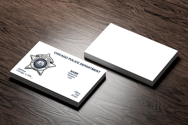 These Chicago Police Detective business cards are professionally printed ONLY after your final approval of proof.