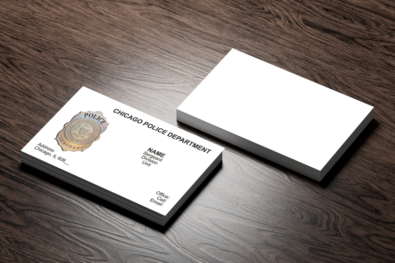 These Chicago Police Sergeant business cards are printed to the highest standard and will not be produced until you have given your final approval of the proof. 