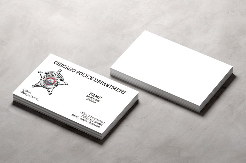 These Chicago Police Lieutenant business cards are printed to the highest standard and will not be produced until you have given your final approval of the proof. 