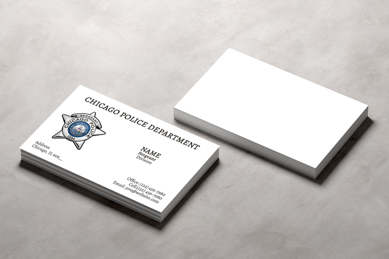 These Chicago Police Sergeant business cards are printed to the highest standard and will not be produced until you have given your final approval of the proof. 