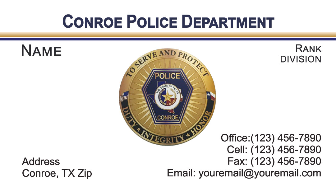 Conroe Police Department Business Cards