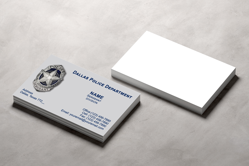 Discover our line of Dallas Police Officer business cards, now available in 11 distinct paper options. Elevate your department's image with our commitment to delivering unparalleled quality. 