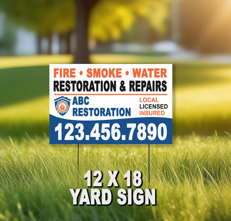Make a lasting impression with eye-catching fire damage restoration yard signs. Get noticed and showcase your services effectively post-disaster.