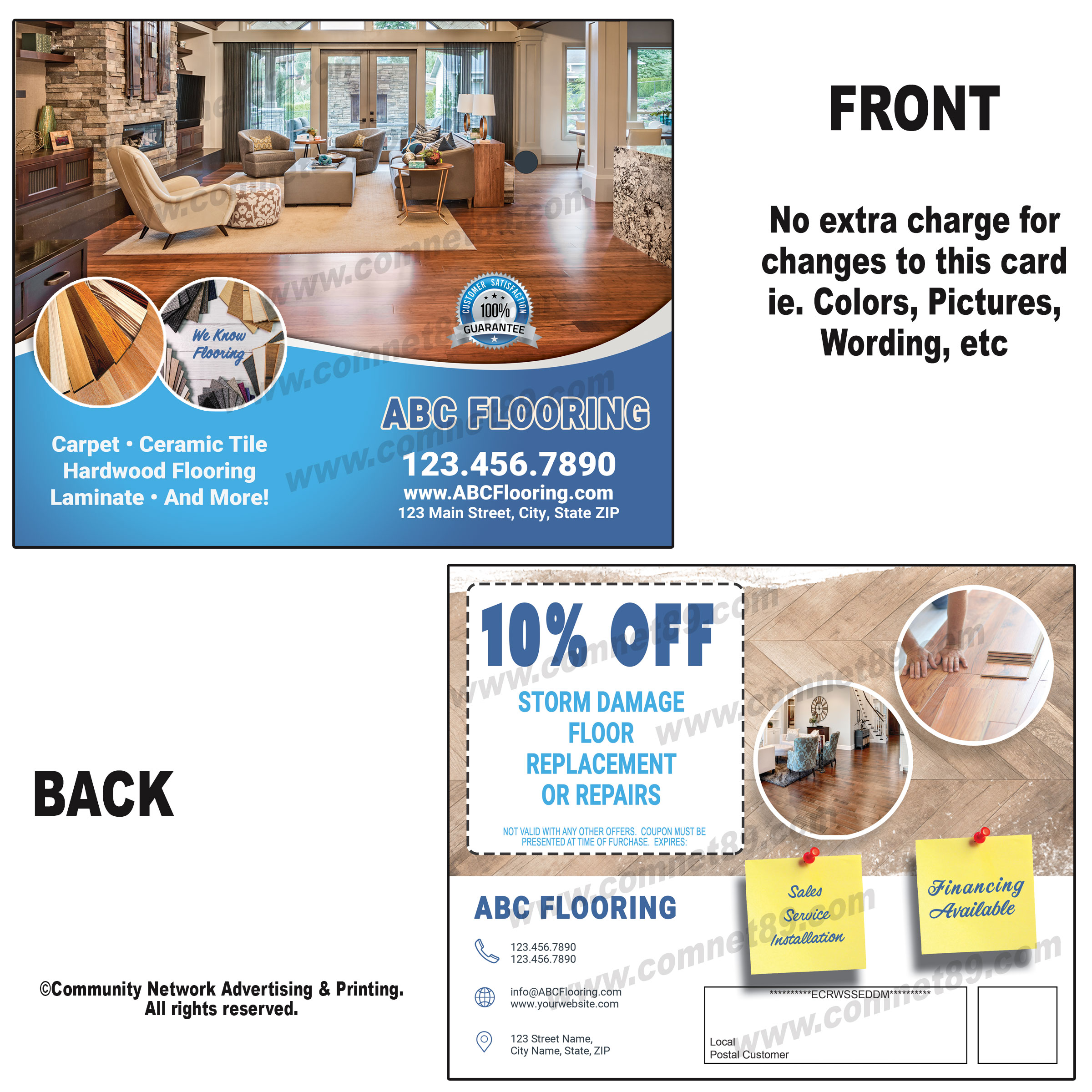 Storm Damage Flooring Postcard | Flood Damage | Hurricane Damage -  Community Network Advertising & Printing