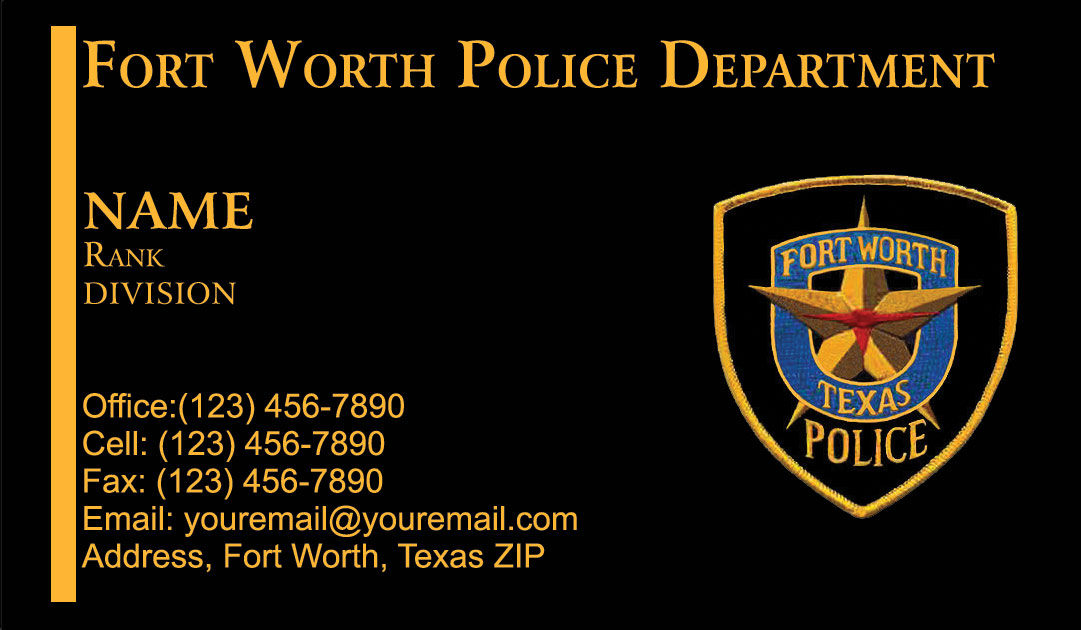 Fort Worth Police Department Business Cards