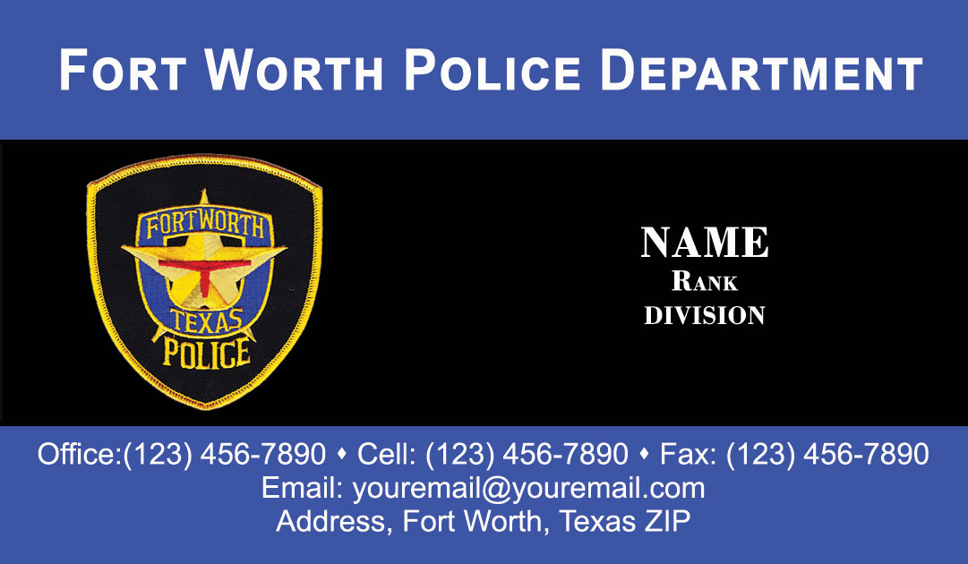 Fort Worth Police Department Business Cards