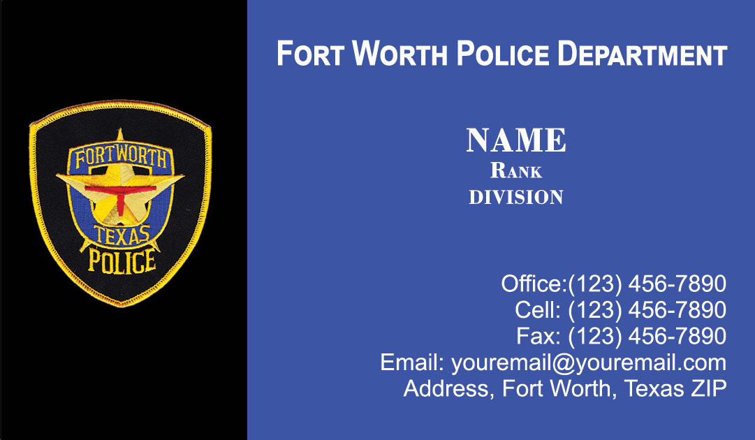 Fort Worth Police Department Business Cards