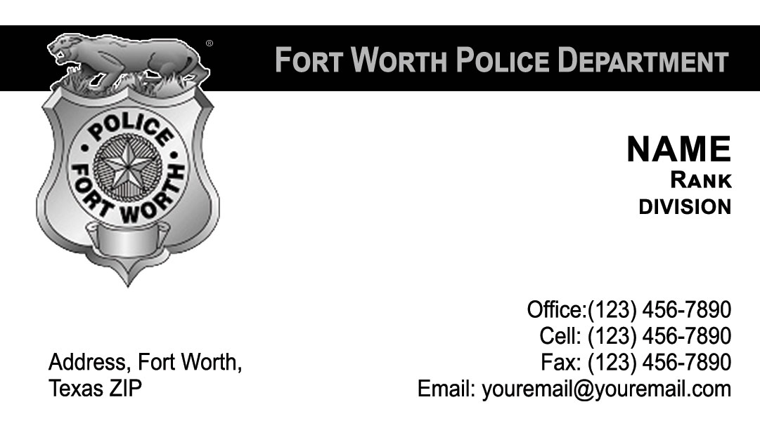 Fort Worth Police Department Business Cards