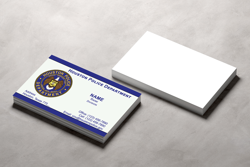 These Houston Police Department business cards are printed to the highest standard and will not be produced until you have given your final approval of the proof. 