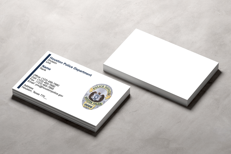 With this Houston Police Officer business card, officers can present themselves as approachable and professional, while also providing a convenient way for citizens to reach out and connect with them when needed.