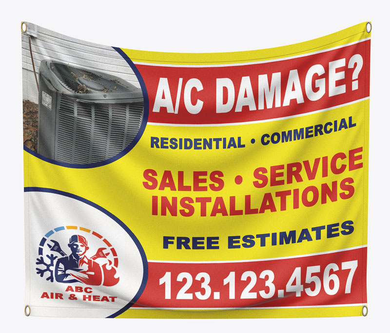 By placing this HVAC banner in communities that have experienced the most storm damage, you can spread awareness and offer your expertise to those in need