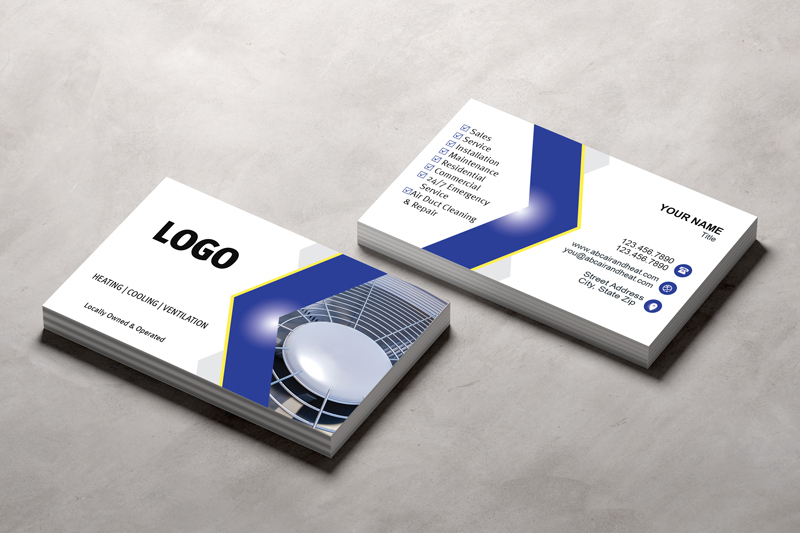 Our business cards are expertly designed, specifically catering to the needs of HVAC contractors. 