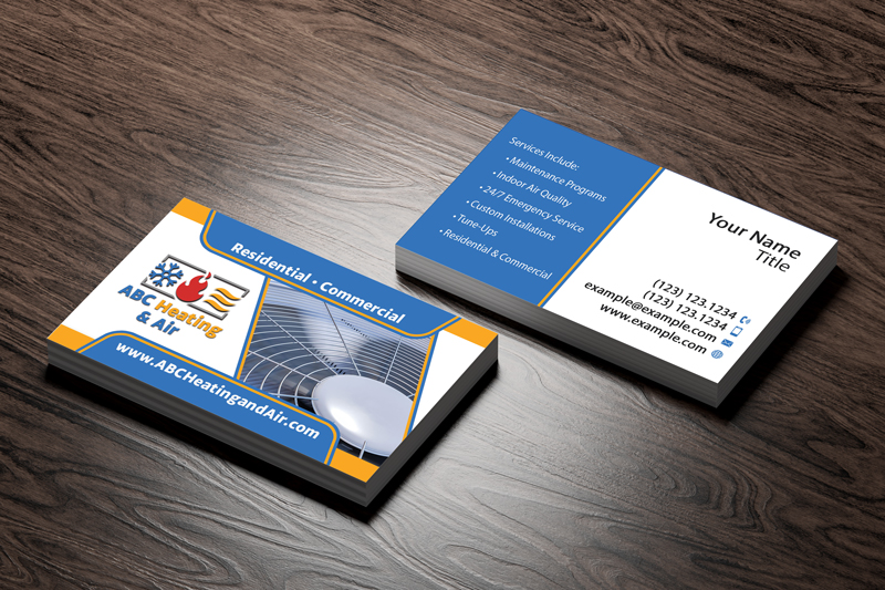 Check out this cool business card design for HVAC contractors! We're happy to make changes any extra fees. And guess what? You'll get your proofs in just 24 hours!