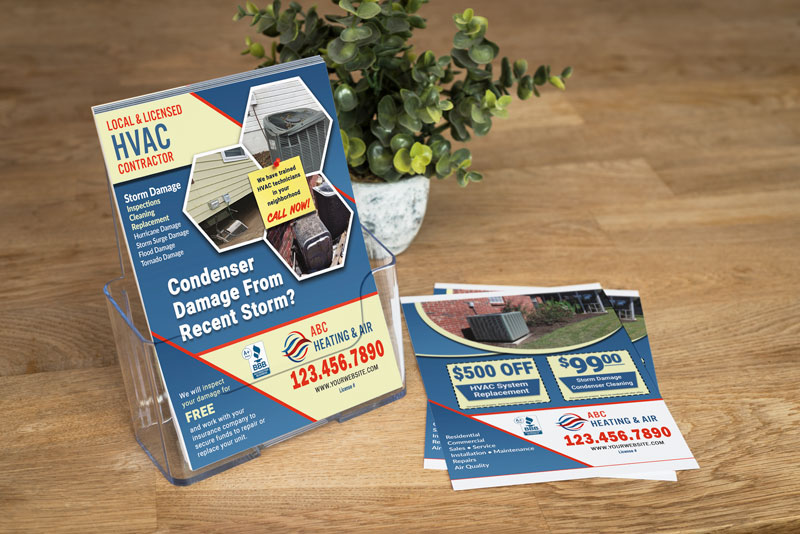 Have this hvac condenser damage flyer available after a flood tornado, or hurricane.  