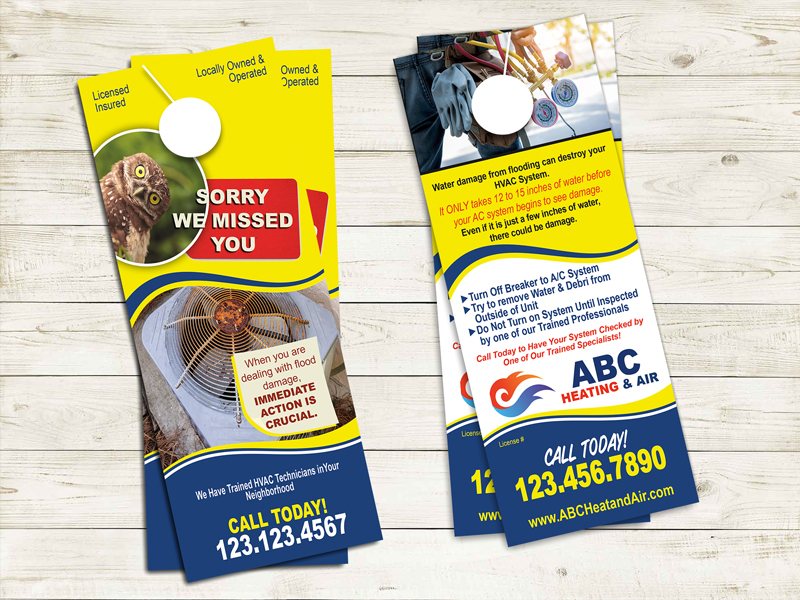Door hanger for Air Conditioning & Heating (HVAC) Contractor