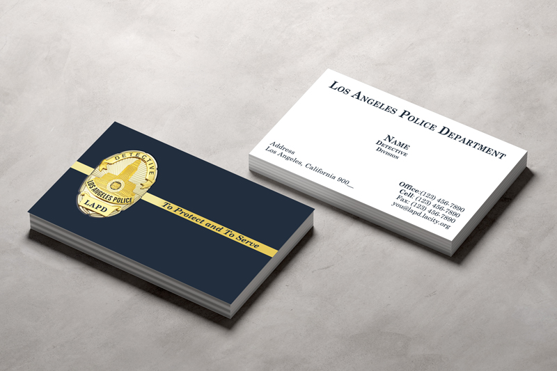 This double sided LAPD detective business card include all necessary contact details. We offer fast, efficient service and provide proofs within 24-48 hours. 