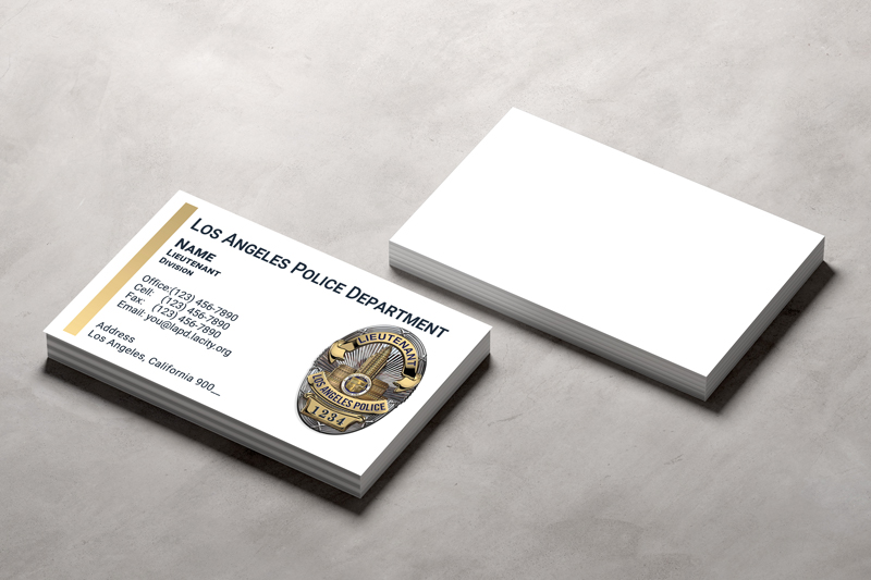 We offer quick, efficient service for your LAPD lieutenant business cards. All contact details are included and proofs provided within 24-48 hours. 