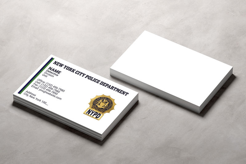 This business card is professionally designed for New York Police (NYPD) Detectives. Proofs provided in 24-48 hours.  No job printed without your final approval.