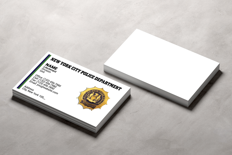 This business card is uniquely designed for New York Police (NYPD) Lieutenants. Proofs in 24-48 Hours.  Fast Turnaround