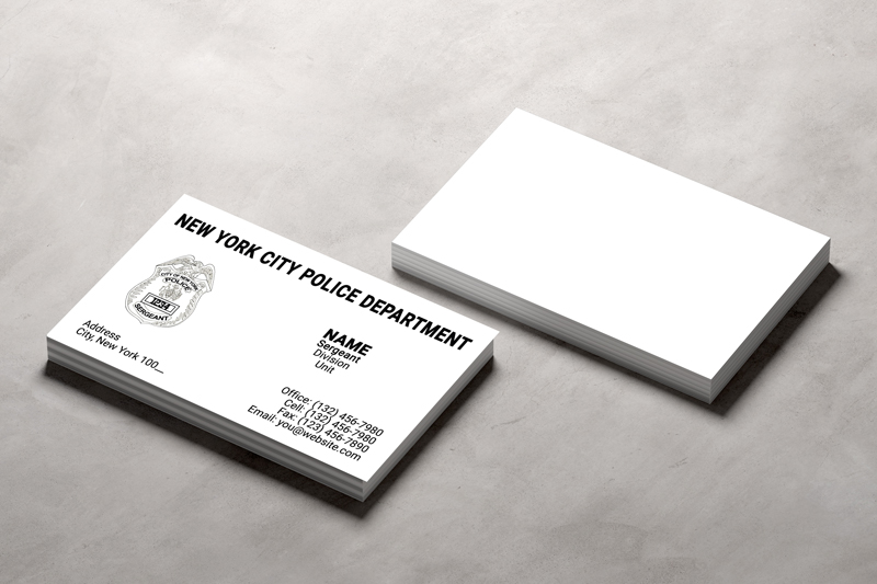 This double sided business card is professionally designed for NYPD sergeant. Choose from 11 different paper choices.