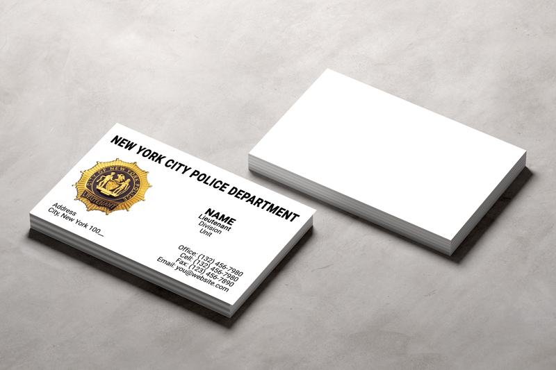 This business card is professionally designed for NYPD Lieutenants. Proofs in 24-48 hours.  No job printed without your final approval.