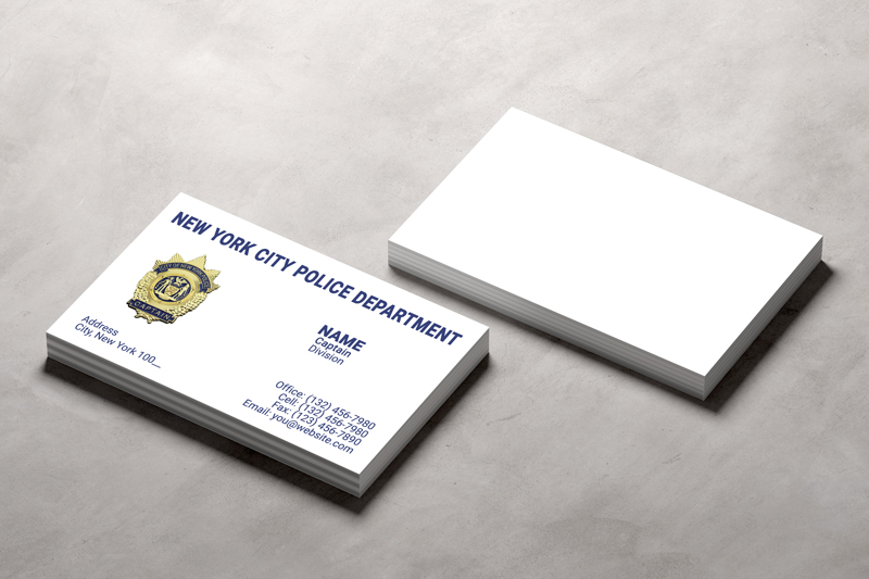 This business card is professionally designed for New York Police Captains. Proofs provided in 24-48 hours.  No job printed without your final approval.