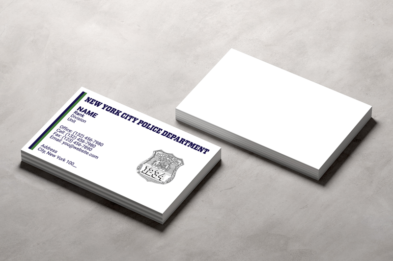 This business card is professionally designed for New York Police Officers. Proofs provided in 24-48 hours.  No job printed without your final approval.