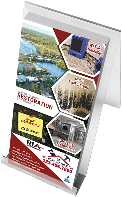 Stand out with high-quality and informative rack cards tailored for storm damage restoration contractors, perfect for showcasing your services. Order yours now!