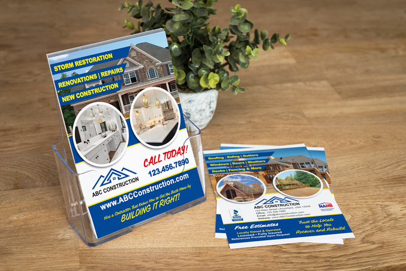 This property restoration flyer is best used afer a hurricane, hail storm, tornado, or flood.  Pair with restoration postcards.