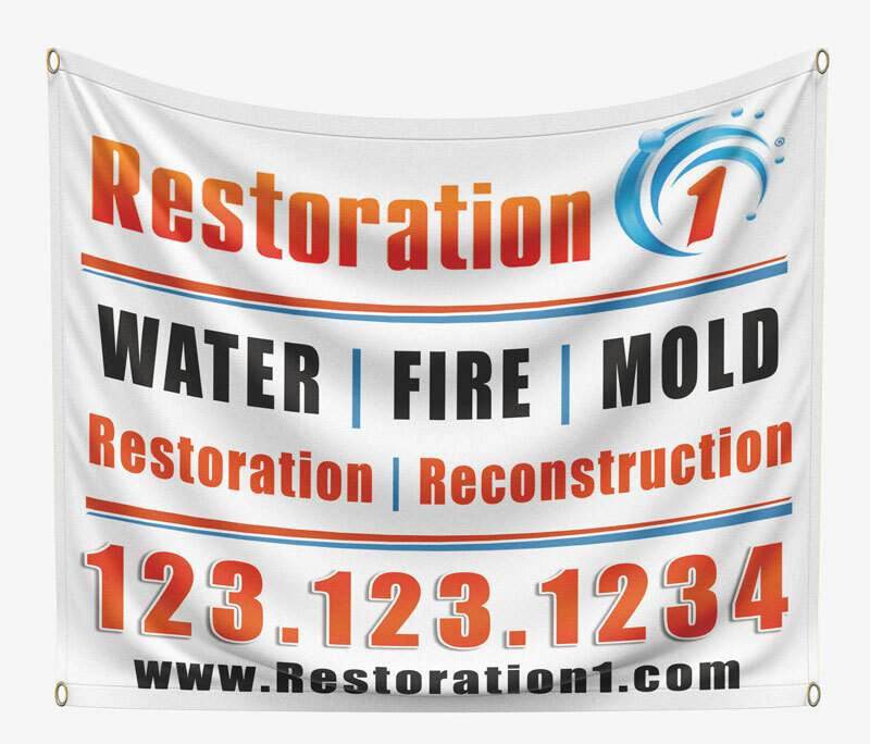 Restoration 1 Storm Damage Banners simplify post-disaster recovery. They convey vital information like contact details and services, aiding those impacted by severe weather.