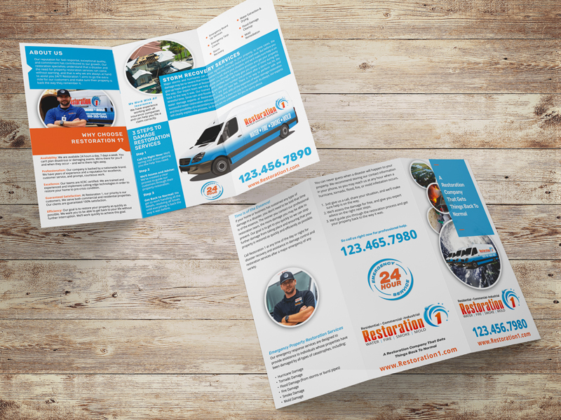 Restoration 1 Brochures are essential marketing tools during significant weather events.