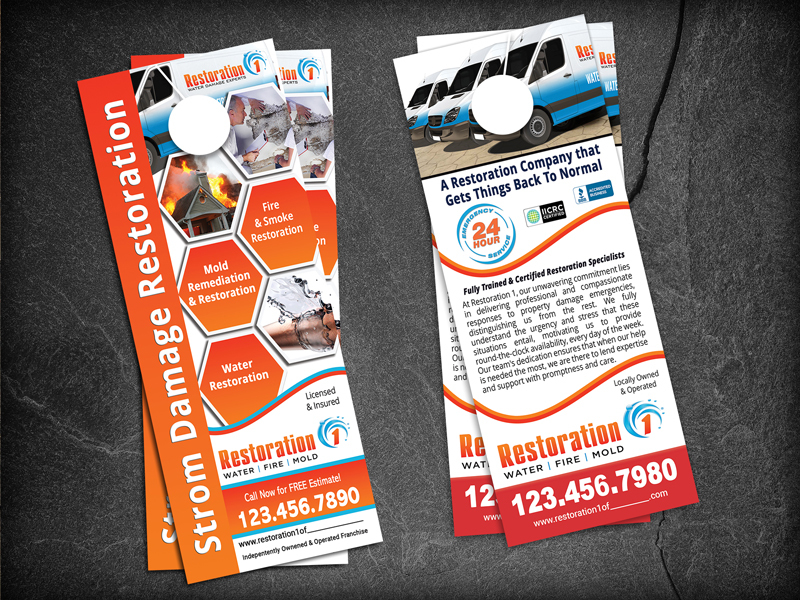 Get professionally designed door hangers for your Restoration 1 Franchise. Enjoy free changes to wording, pictures, and more with Community Network's top-quality service. Stand out in your community now.