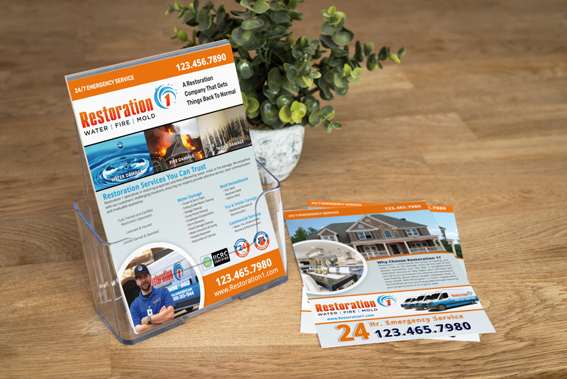 Get noticed with our vibrant Restoration 1 Flyer, customizable free of cost and printed only after your final approval.