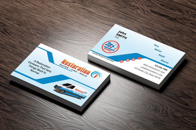 Introduce yourself in style with Restoration 1 franchise business cards