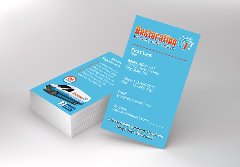 Introduce yourself with elegance using Restoration 1's custom-designed business cards that impress leads and accelerate networking.