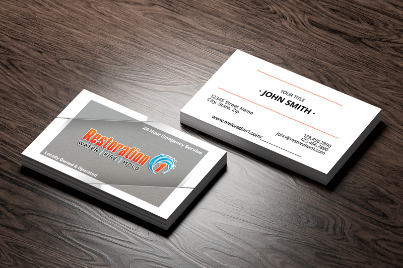 Elevate your Restoration 1 business's presence with our professionally designed business cards. 