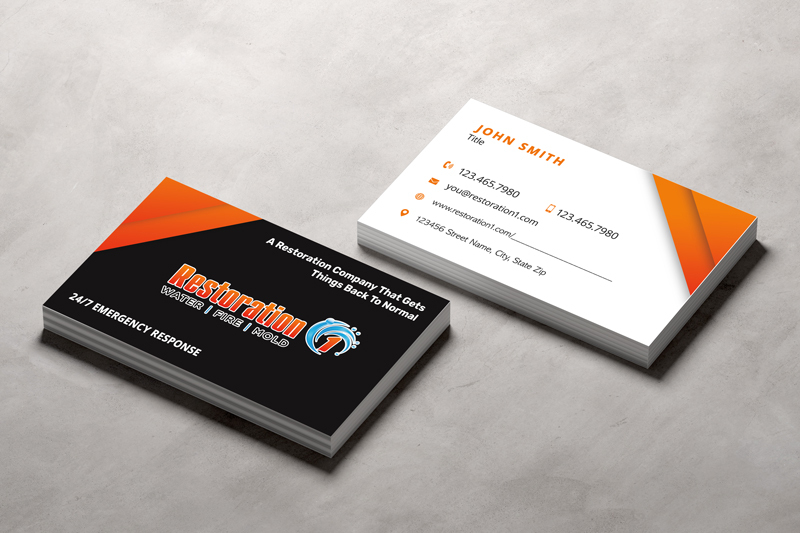 Boost your Restoration 1 business's visibility using our professionally designed business cards.