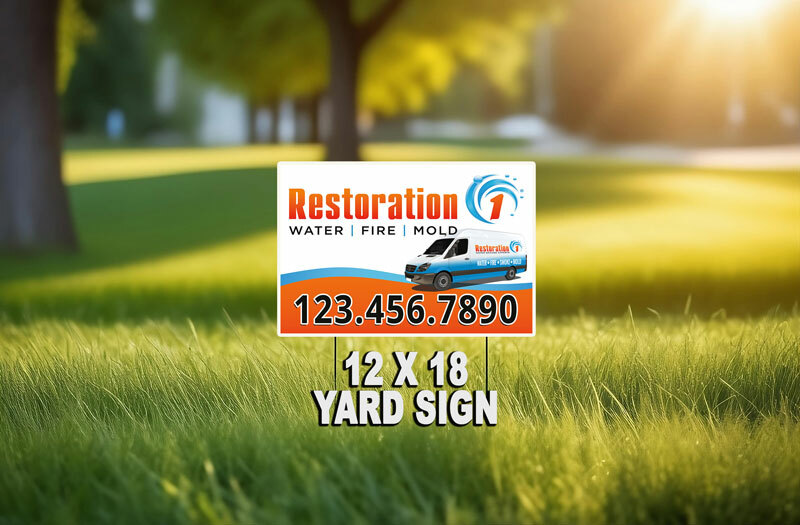Enhance your restoration business with our premium 12x18 Storm Damage Yard Signs by Yard Sign. Stand out and attract more clients today
