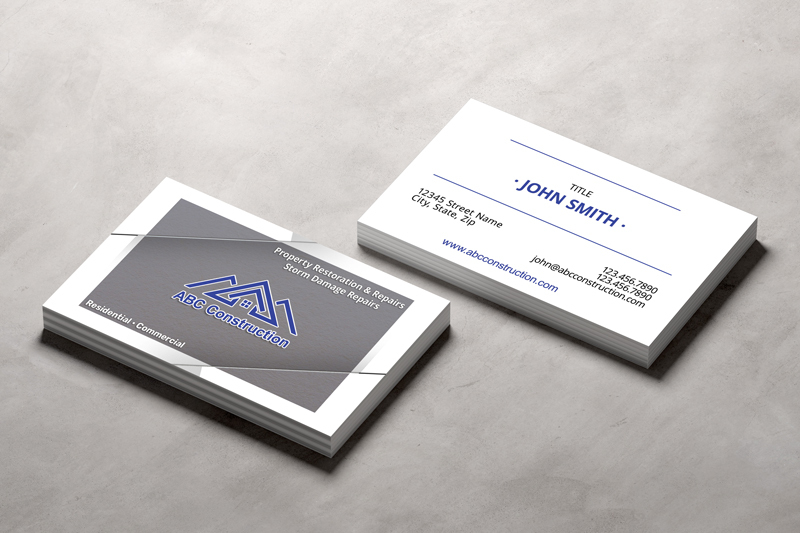 Get your property damage construction company noticed with our tailored, professionally designed business cards. 