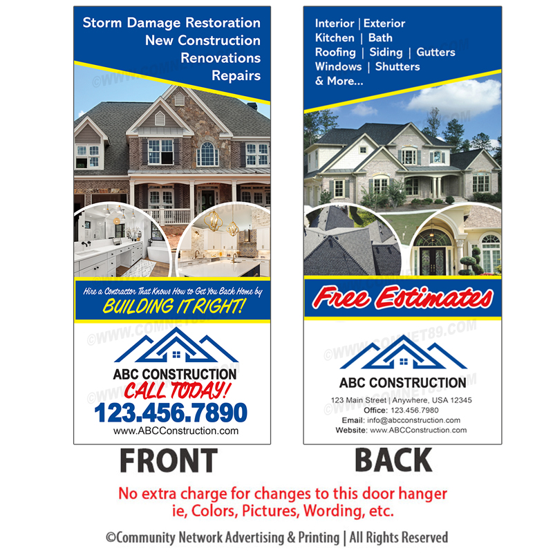 Looking for a powerful way to connect with potential clients after a storm? Look no further than our property damage construction rack card.  