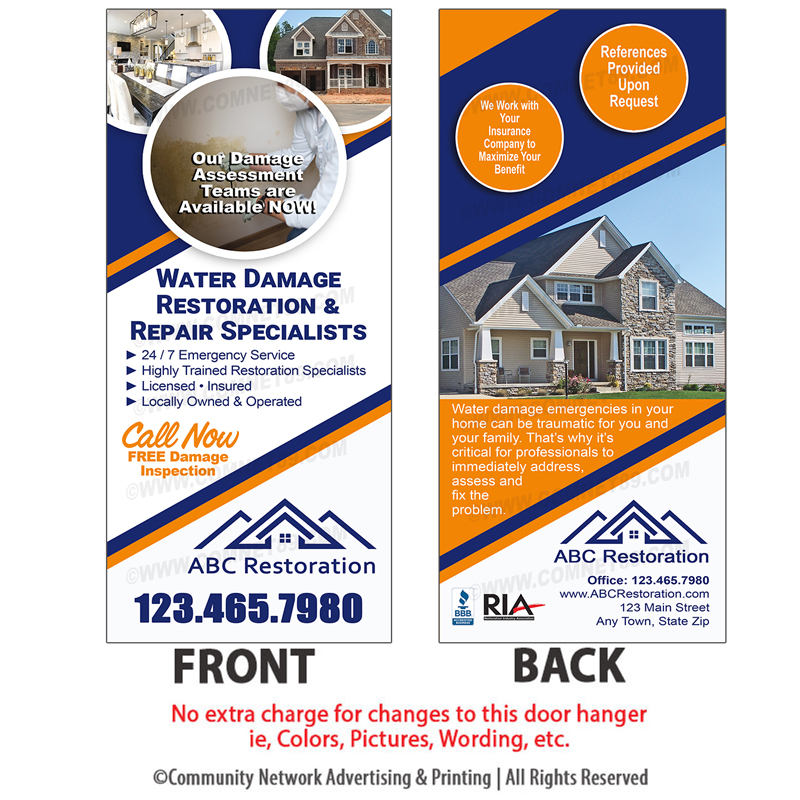 This water damage restoration rack card has been crafted to offer essential information to property owners who require property restoration services following a flood. 