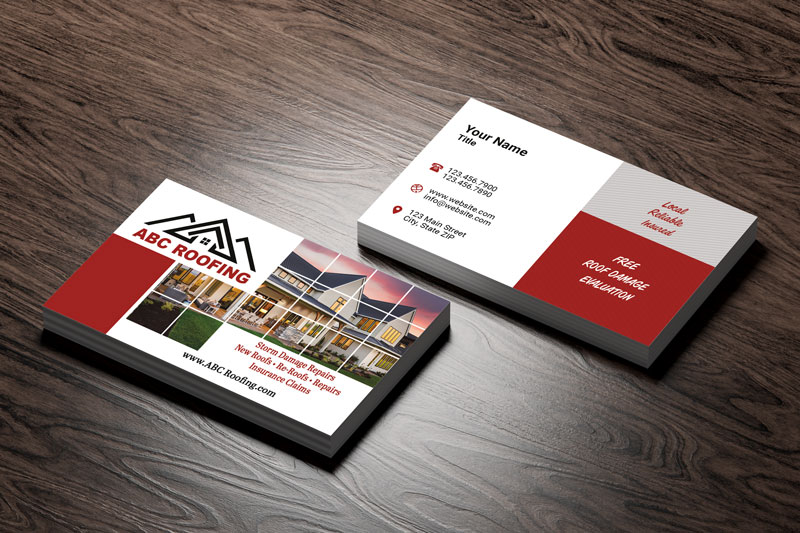 Storm Damage Roofing Business Card. Custom tailored to fit your roofing business.