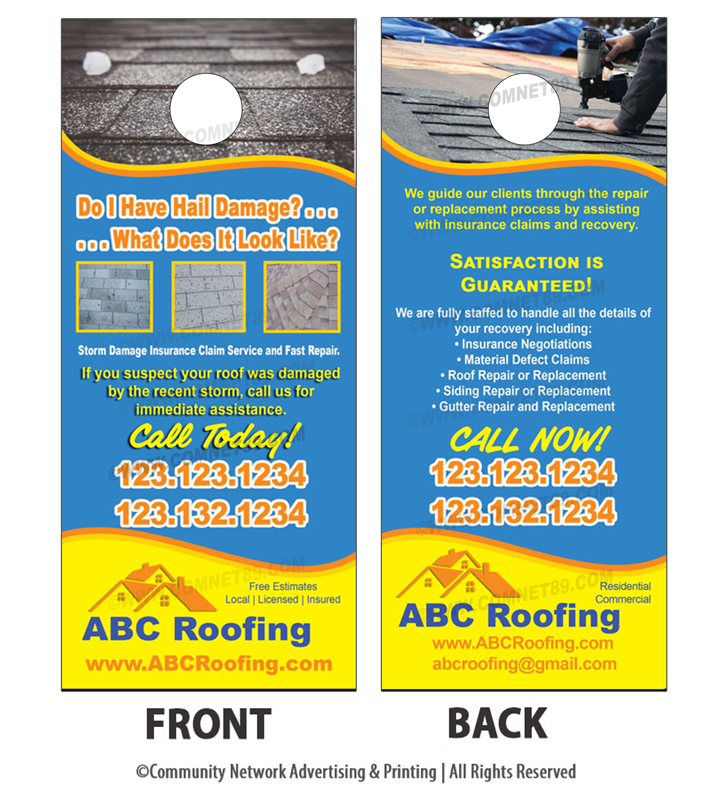 Stand out with this eye popping door hanger for roofers